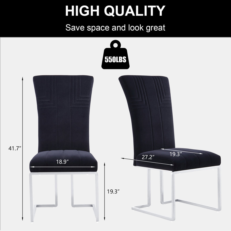 Chaise parsons en velours Hasiba, 6