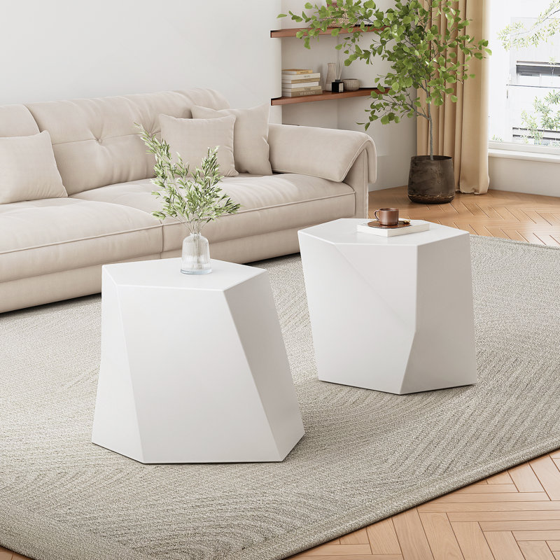 Ensemble de tables basses Modern MGO, Blanc