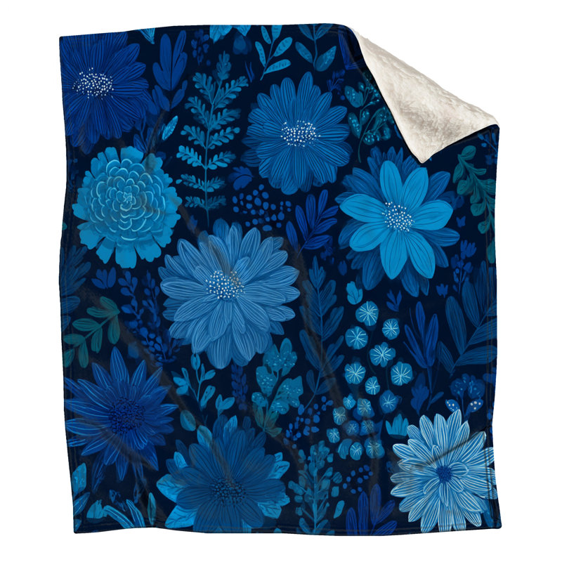 Jeté Floral, L 80 po x l 60 po, Blue Floral