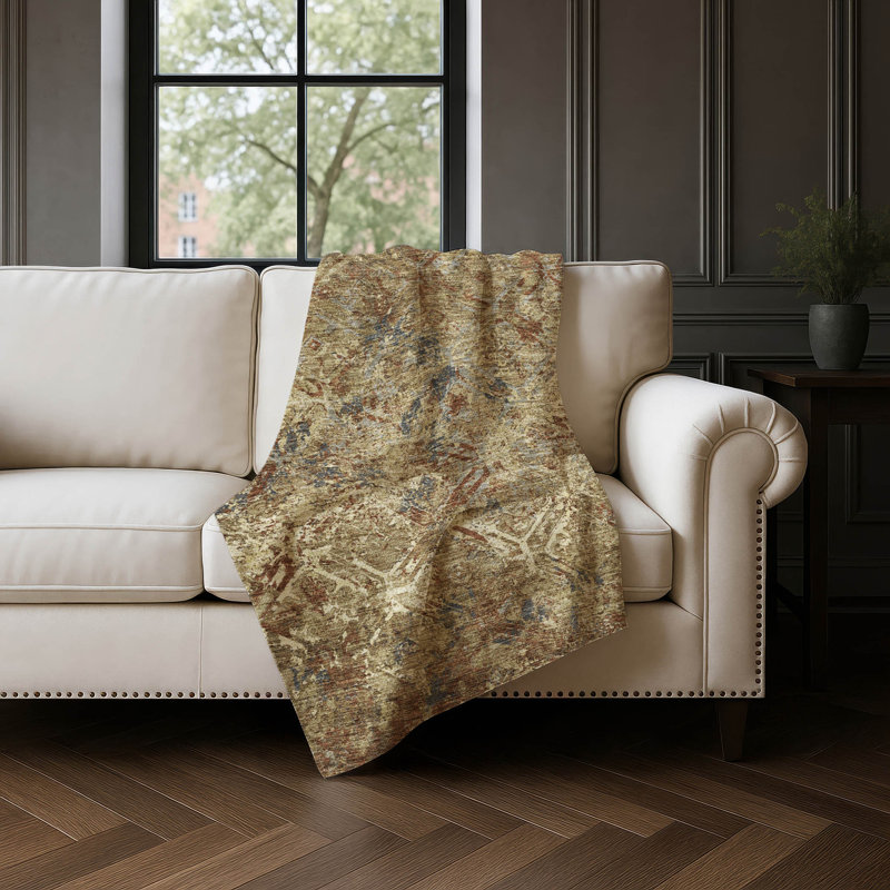 Jeté en laine Sherpa ASB768 Addison, Brun