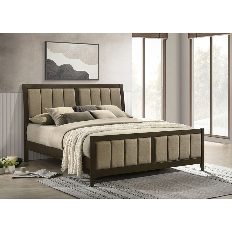 Clement Dark Cocoa Upholstered Eastern King Bed