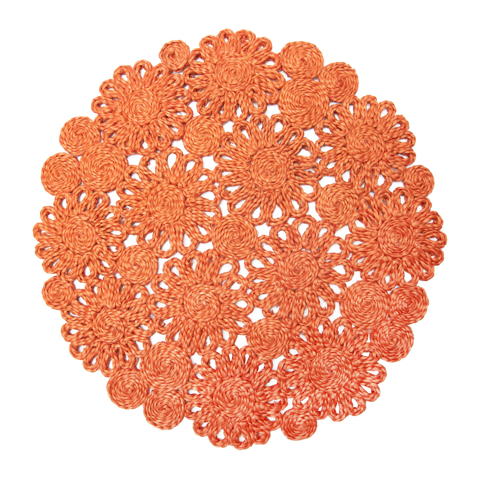 Bladwell Jute Round Placemat, Clementine
