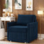 Canapé-lit convertible 3 en 1 avec 5 positions d'inclinaison, panier de rangement et poches latérales, tissu chenille, lit simple peu encombrant pour les petits appartements et les chambres d'amis, assemblage facile-2100592554