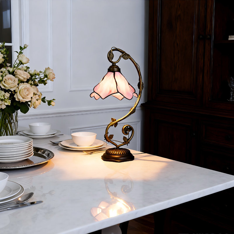 Lampe de table style Tiffany Flora