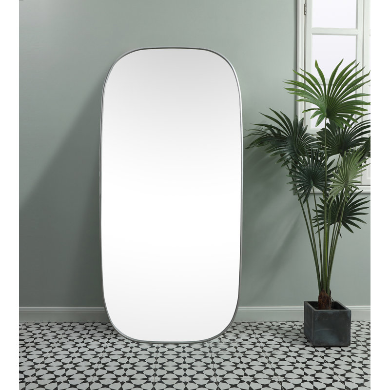 Bertin Metal Oval Wall Mirror, Silver, 60"  x 36" 