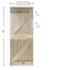 Porte de grange coulissante en bois de pin avec trousse de quincaillerie d'installation-93178036-93178047