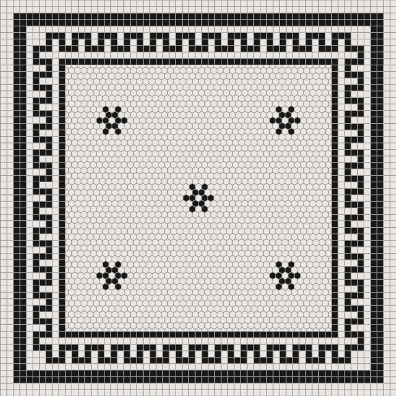 Tuxedo Easy to clean Vinyl Rug, Rectangle 5' x 7'