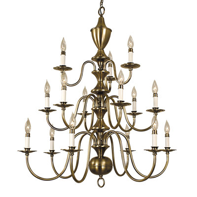 Lustre à plusieurs niveaux de style bougie 15 lumières Jovan