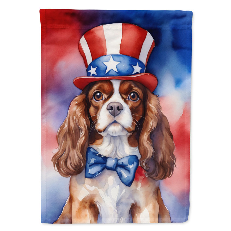 Drapeau patriotique du jardin américain, Épagneul cavalier brun foncé