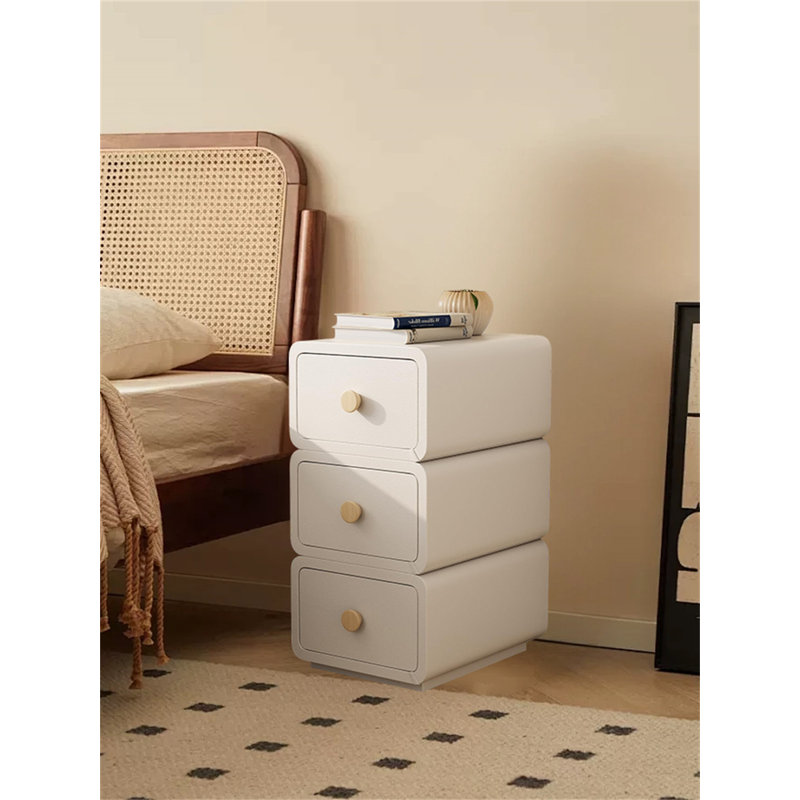 Table de chevet blanche moderne avec tiroirs - Rangement élégant et fonctionnel pour tout espace