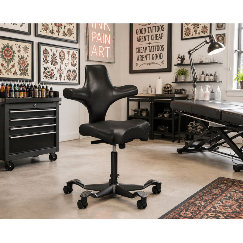 HÅG Capisco Adjustable Sit-to-Stand Height Chair, Black, Sit-to-Stand, Black Onyx 