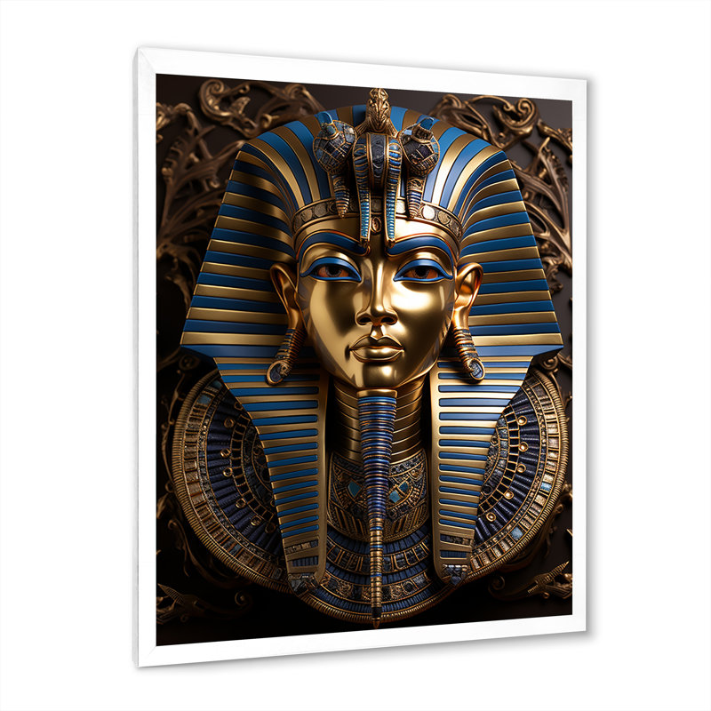 Égypte, pharaons royaux - Art mural égyptien, Cadre simple blanc, H 32 po x l 24 po x P 1 po