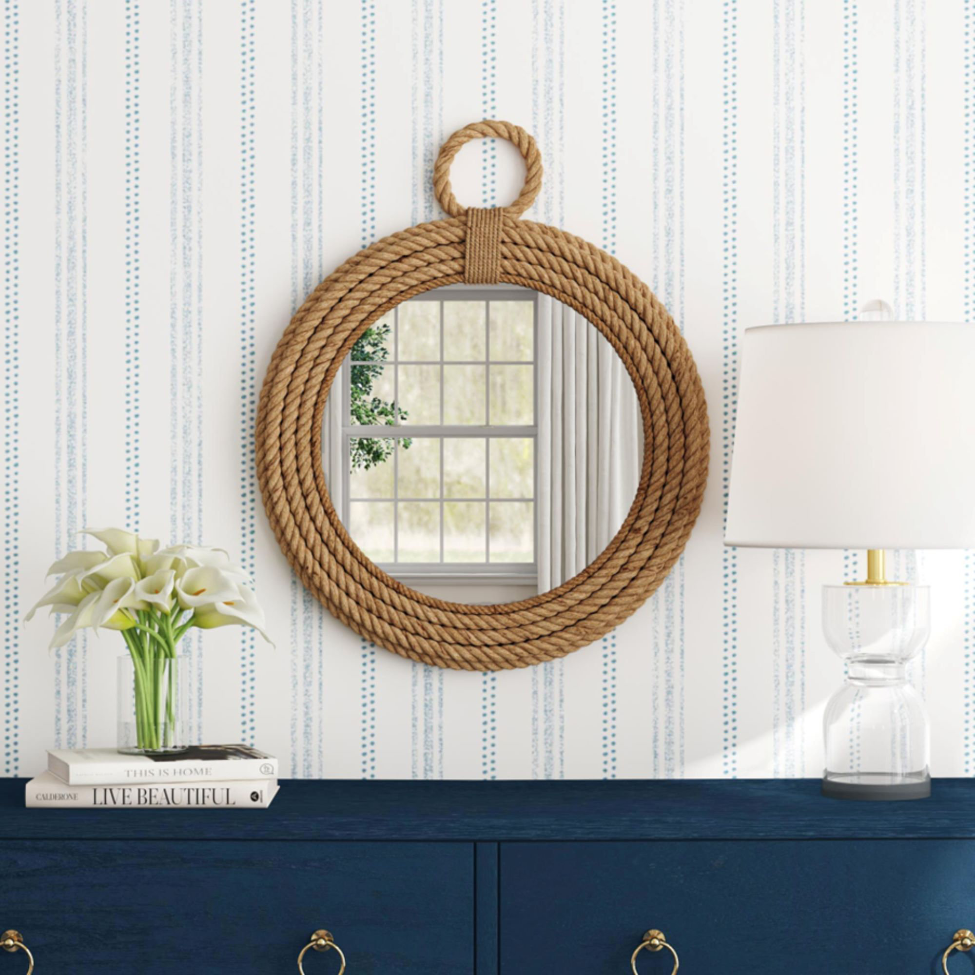 Sand & Stable Chios Round Rope Wall Mirror & Reviews | Wayfair