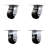4 Piece Rubber on Steel Caster Set