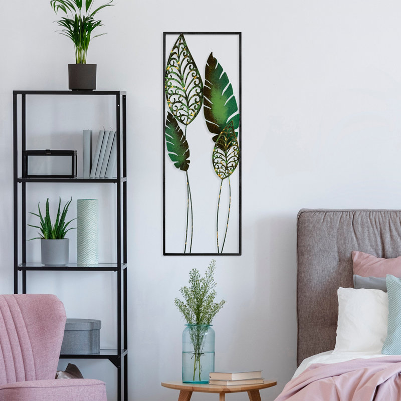 Handmade Decorative Metal Wall Accessory, 12.6 x 35.4 inches | 100% Metal, Thickness: 0.06 inches | Unique Hand-Painted Design, Perfect for Home Decor | Versatile Wall Hanging with Distinctive Color Variations