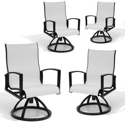 Outdoor Dining Aluminum Armchair With Sunbrella