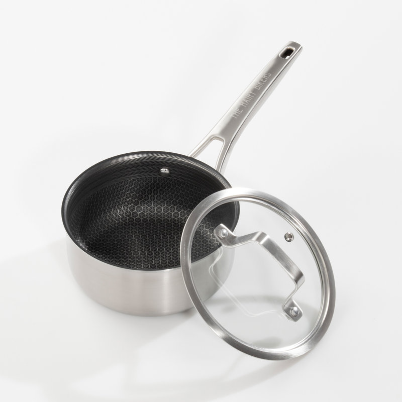 Hex Guard Non-Stick Stainless Steel Saucepan, 2 Ltr
