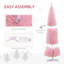 Arbre de Noël artificiel 8 pi avec lumières réalistes et 618 pointes, base en plastique, rose-121053984-121053986