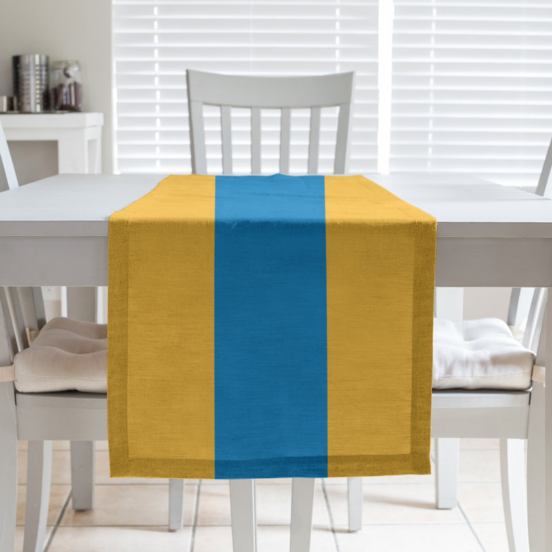 Chemin de table basket Oklahoma City, L 72 po x l 16 po, Jaune / bleu / jaune, Polyester sergé