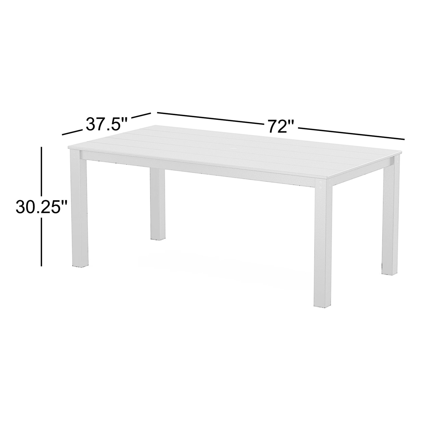 POLYWOOD® Tables 72" Patio Dining Table, Black
