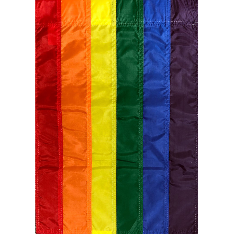 Drapeau de jardin arc-en-ciel brodé