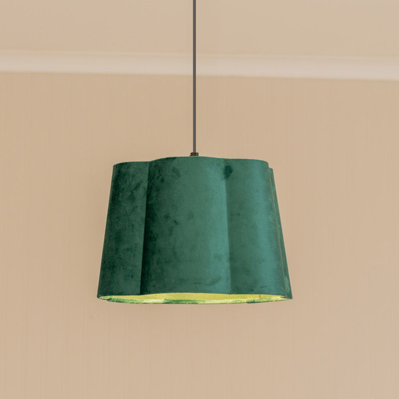 20cm H Velvet Empire Lamp Shade ( Slip-On ), Green