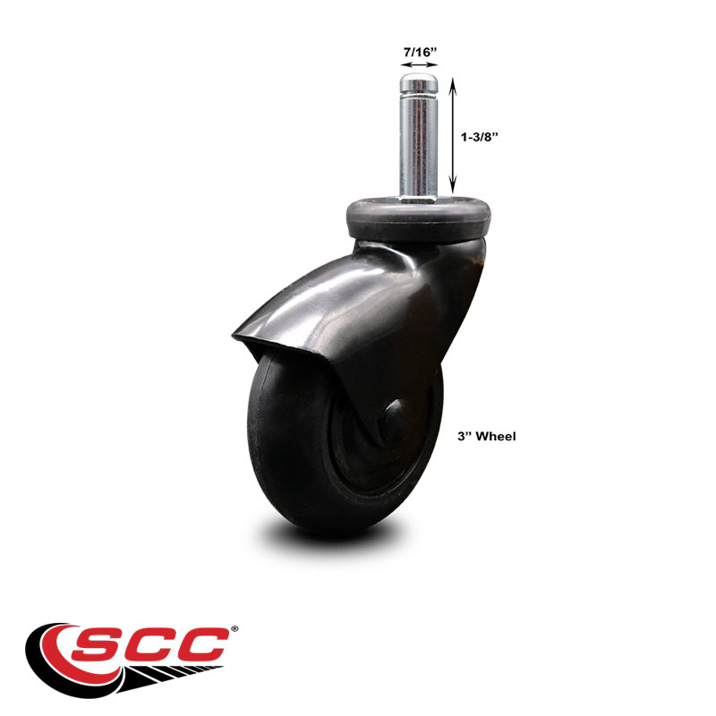 Rubber Caster, Black