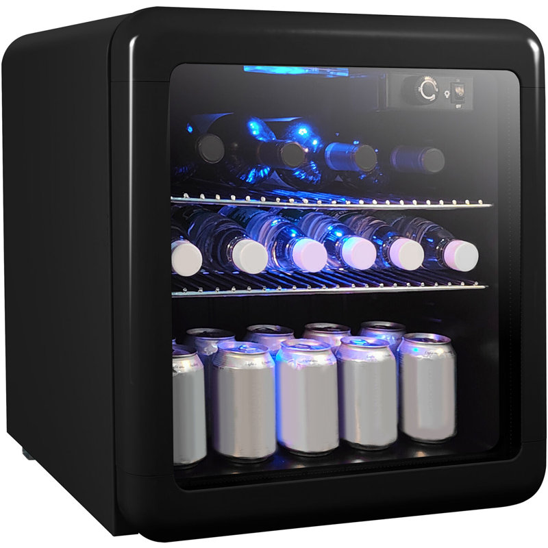 1,7 cu. Réfrigérateur à boissons rétro, Noir