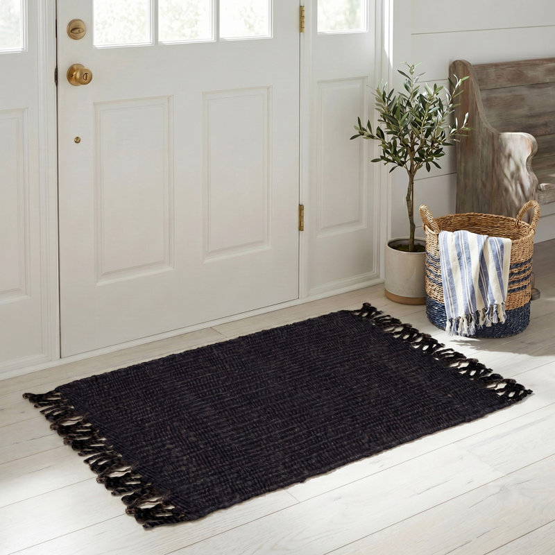Fitzwater Natural Fiber Hand Woven Jute Solid Color Rug, Rectangle 2' x 3'