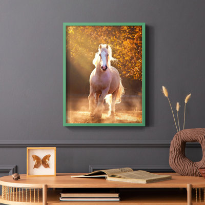 Impression encadrée «Horse Motion» - bois massif