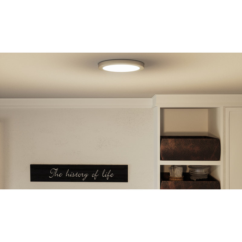 Naquin Acrylic LED Flush Mount, 1" H x 7.5" W x 7.5" D, Brushed Nickel