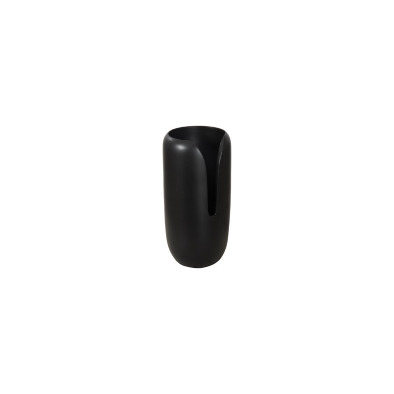 Interval Wood Vase, Black, 12" H x 6" W x 6" D