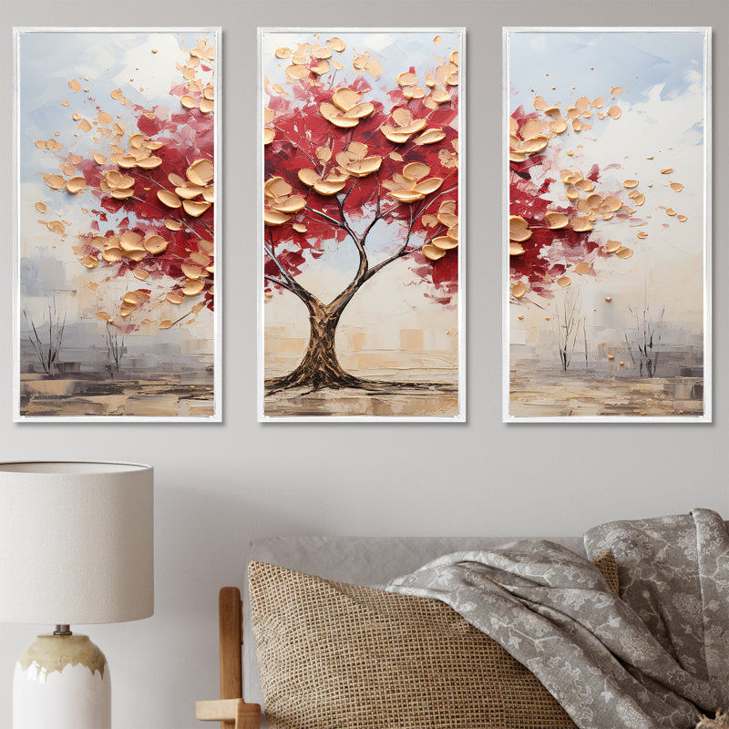 Ensemble de salon Golden Elegance, H 28 po x l 36 po x P 1 po, Cadre flottant blanc