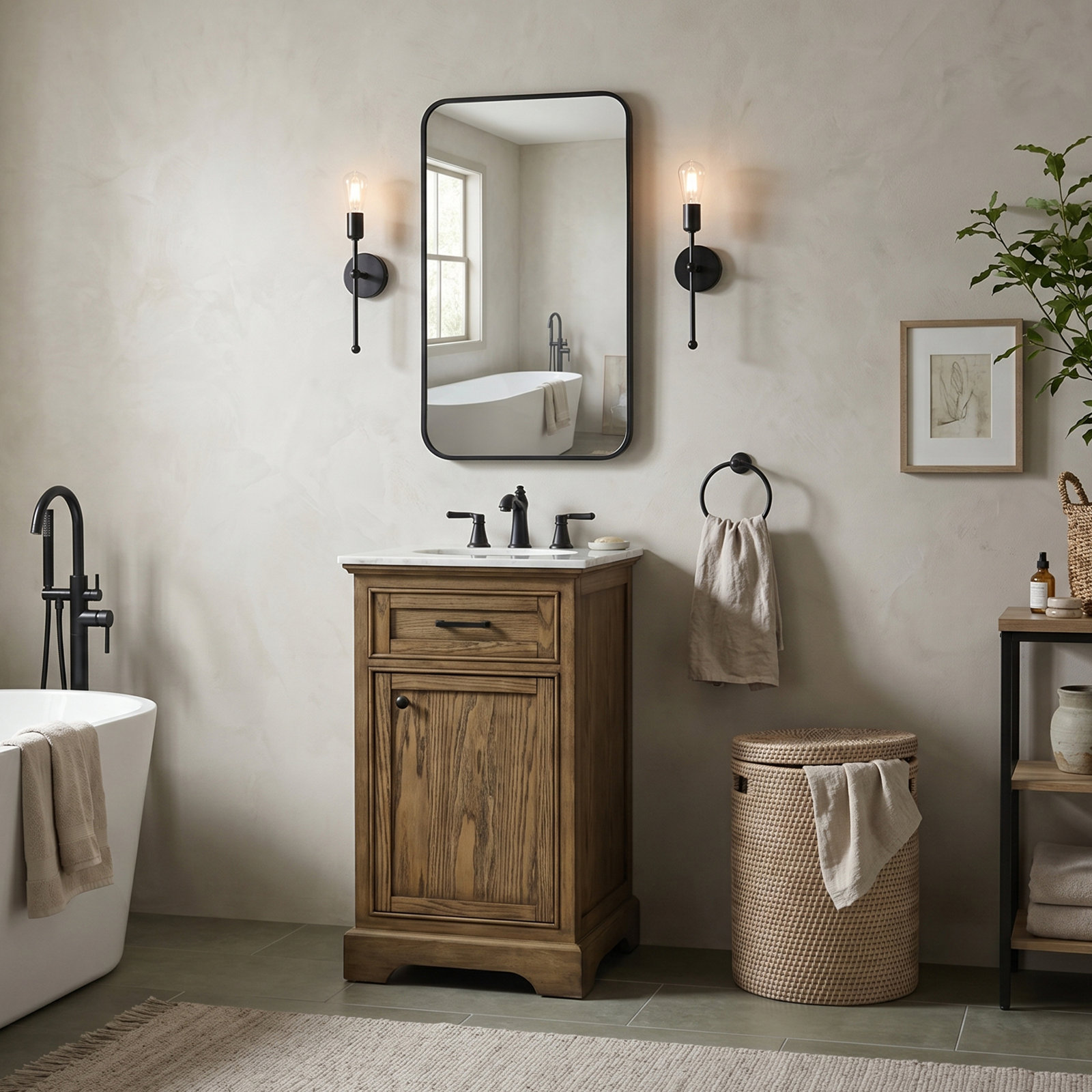 Hermes 19'' Single Bathroom Vanity, Drift Wood