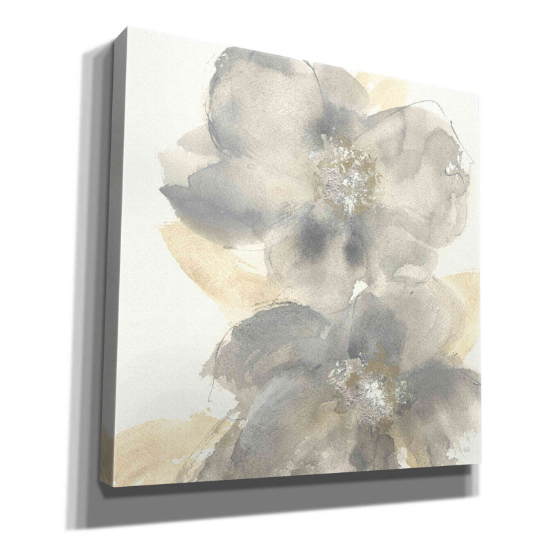 «Floral Gray II» par Chris Paschke, estampe numérique sur toile, H 12 po x l 12 po x P 0,75 po