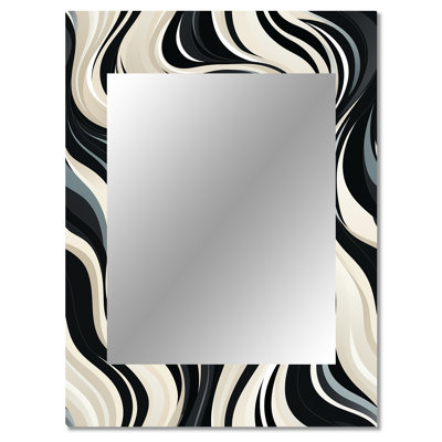 Black And White Zebra Monochromatic Elegance - Abstract Large Wall Mirror, Modern Unique Mirror, Printed Metal Art