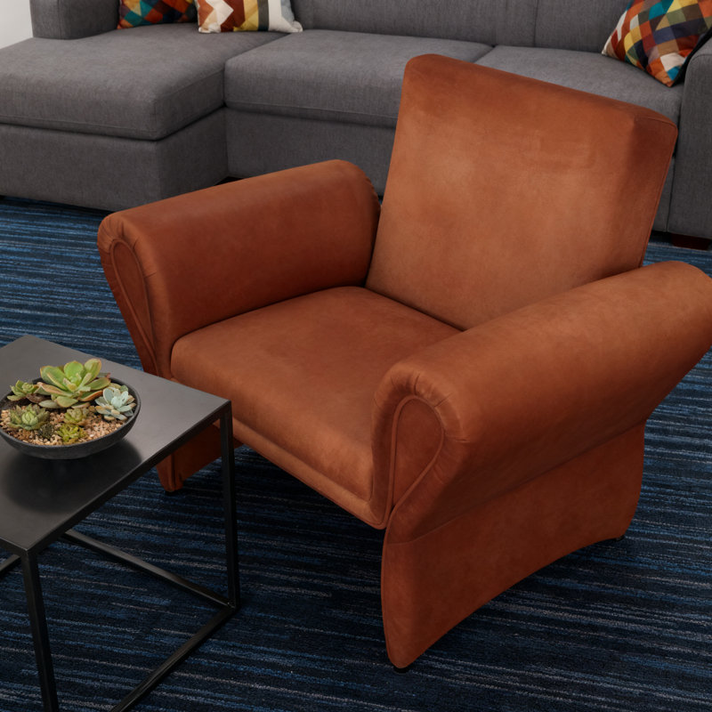 Fauteuil d'appoint rembourré moderne orange
