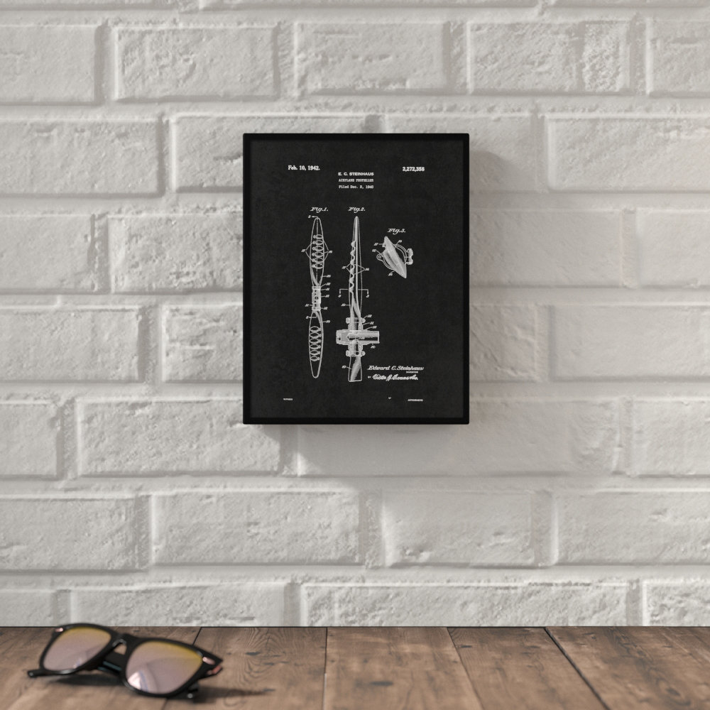 " 1942 Airplane Propeller Vintage Patent Artwork " Williston Forge
