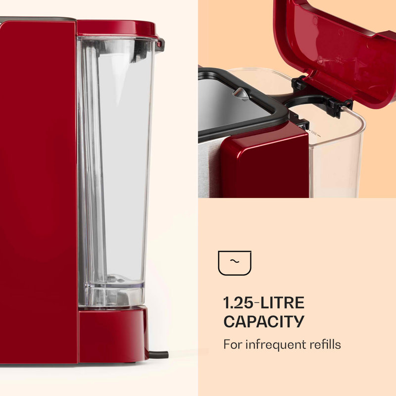 Klarstein Passionata Espresso Machine with Frother, Red