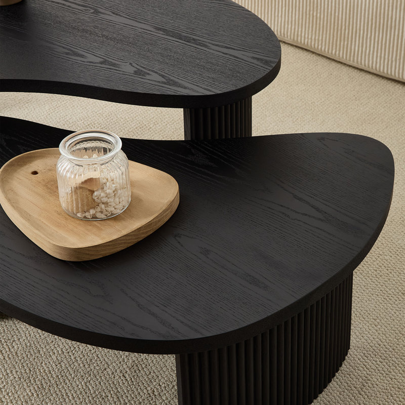 Ensemble de tables basses en MDF, Noir