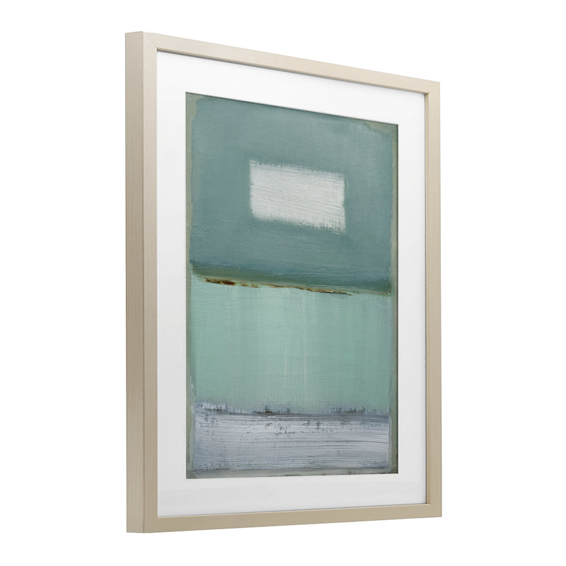 Azur bleu dégradé, reproduction encadrée sous verre, design par Caroline Gold, Cadre de récolte en pin, H 21 po x l 17 po