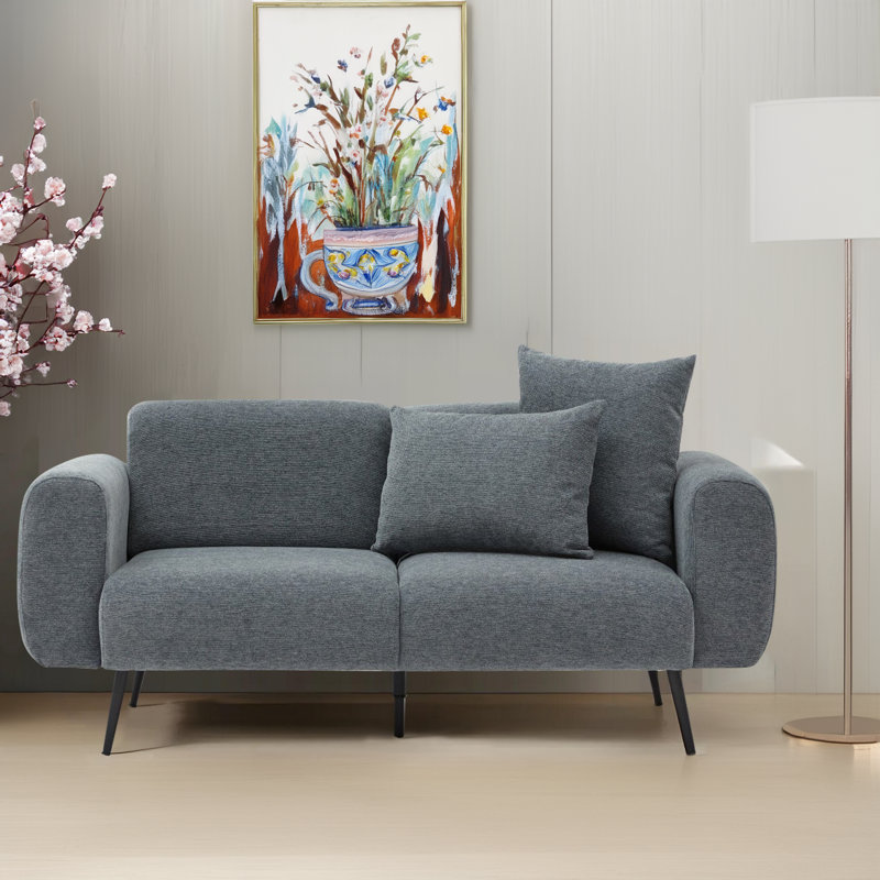 Causeuse de canapé 2 places Beech, Gris anthracite