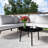 Patio Half - Moon Curved Patio Conservation Set With Coffee Table, Iron Frame Padded Seats And Backrest Cushions-15639040