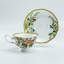 Tasse à thé et soucoupe Daylily White Mint Bone China, ensemble de 2