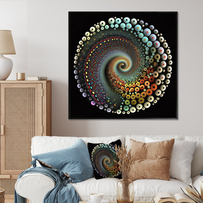 Iridiscdent pointillisme spirale rétro arc-en-ciel