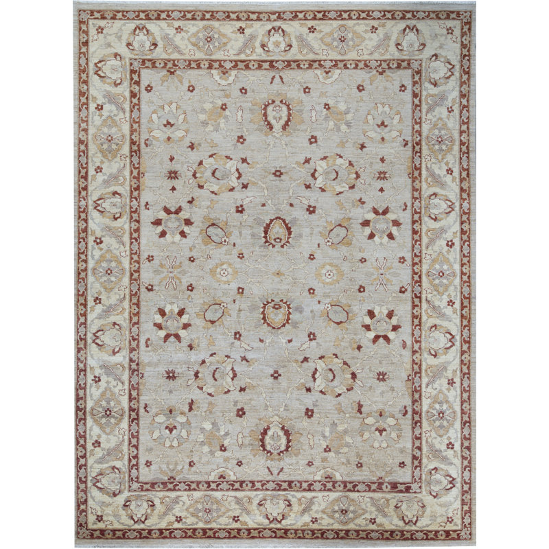 Tapis beige noué à la main de haute qualité