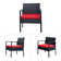 2-person Patio Bistro Rattan Chair & Table Set With Cushions