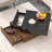 Multi-Functional Square 360°Rotating Coffee Table With 2 Drawers, High Gloss 2-Tier Centre Table With Swivel Tabletop And Storage, Walnut Table Frame Side Table For Living Room, Black