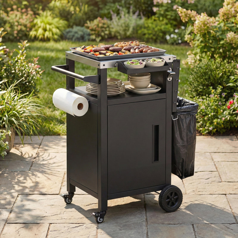 Chariot de barbecue 33,9 po avec abattant