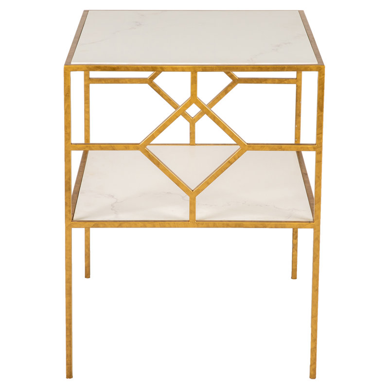 Birmingham End Table with Storage, Royal Gold